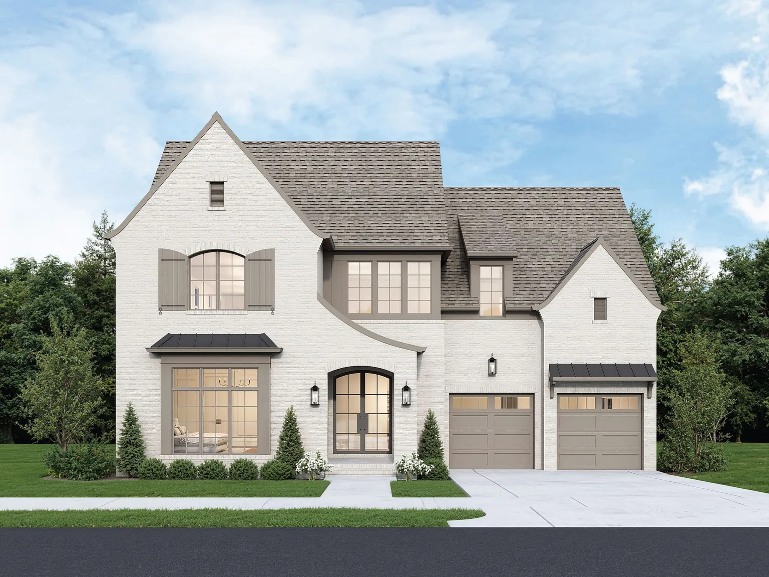 A beautiful white home built by legend homes