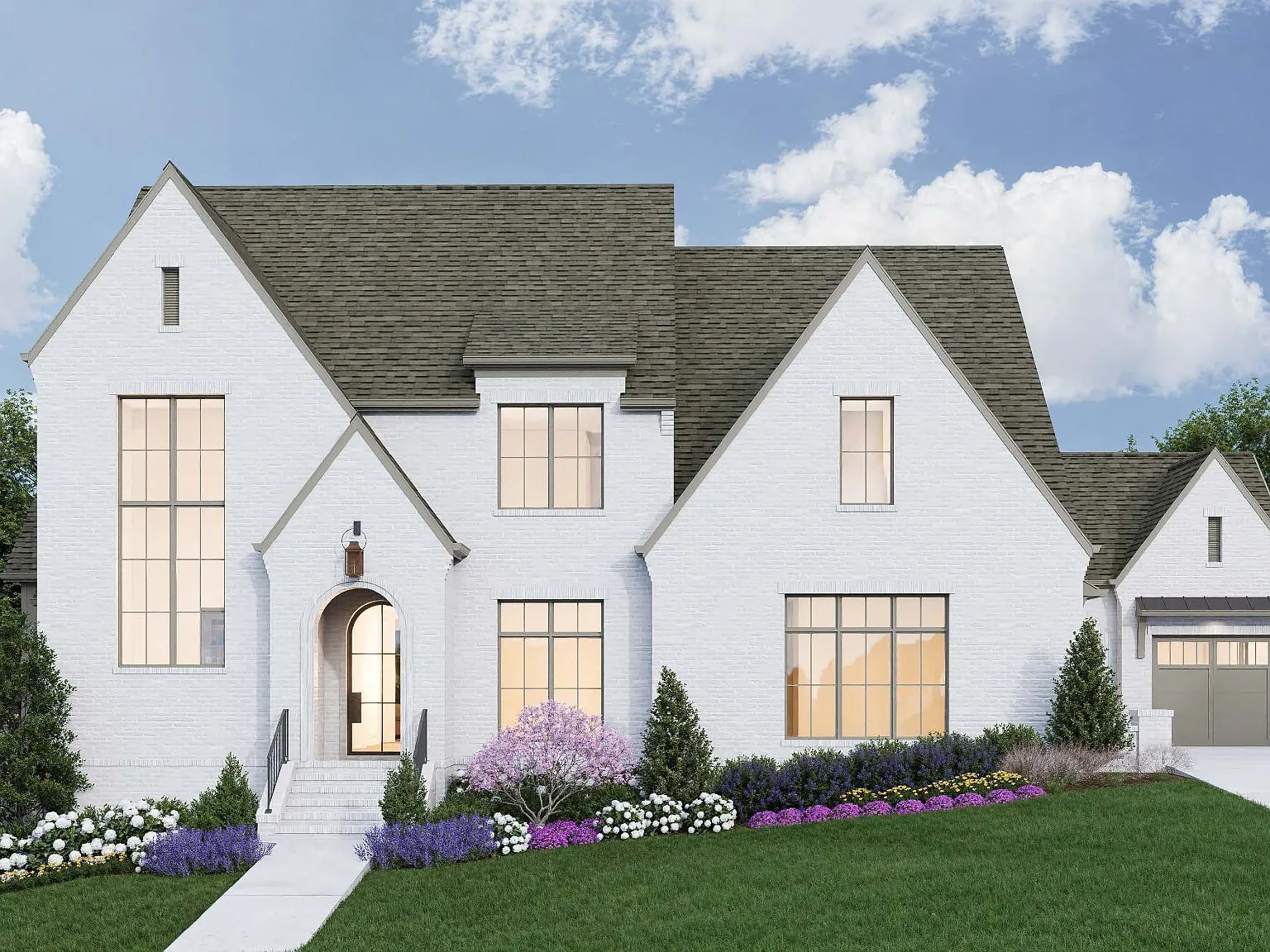 A white home in the grove built by legend homes